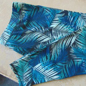 Everlast Sport Leggings Sz XXL Blue Leaf Design